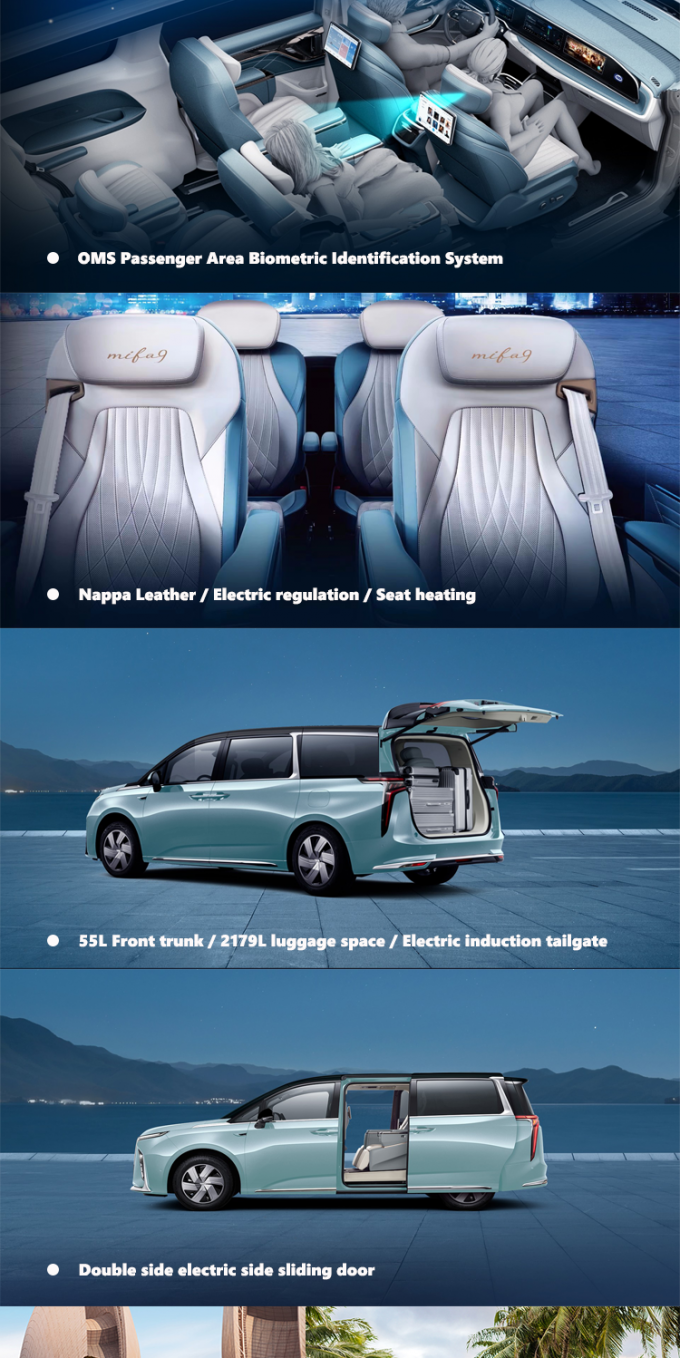 ماکسوس میفا 9 Mpv اتومبیل الکتریکی با سرعت بالا خودروهای انرژی جدید 5 درب 2